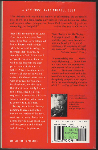 Lunar Park by Bret Easton Ellis back cover