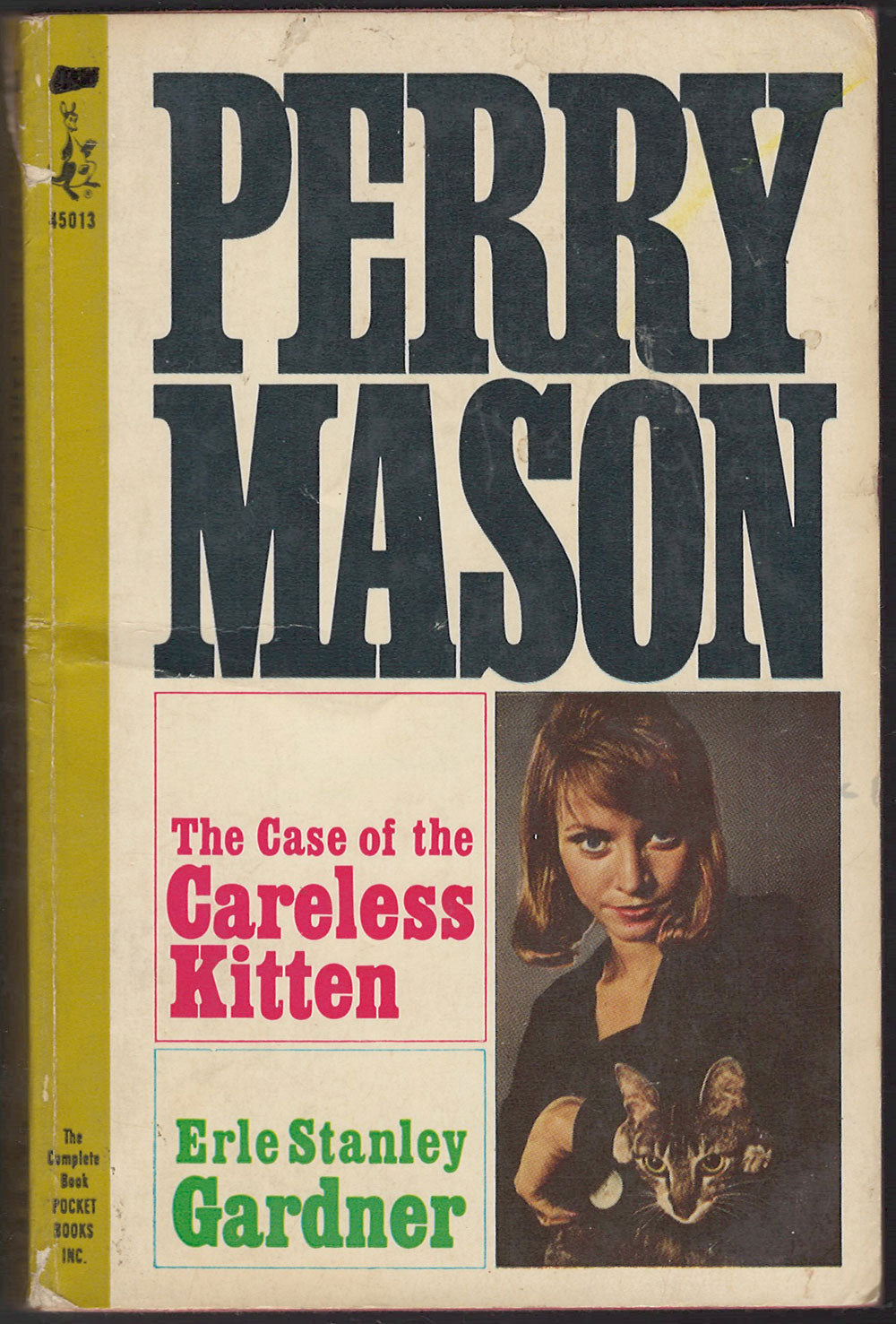 Front cover of Perry Mason: The Case of the Careless Kitten by Erle Stanley Gardner with a woman holding a cat.