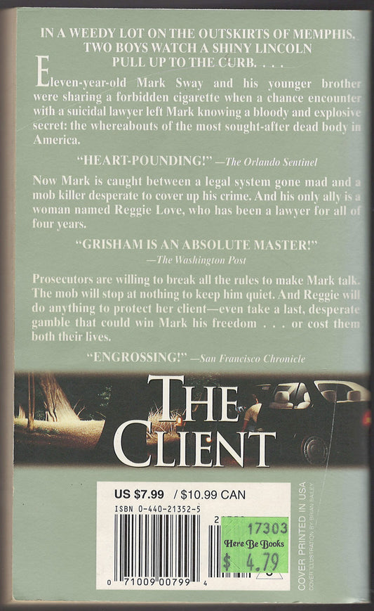 The Client by John Grisham back cover