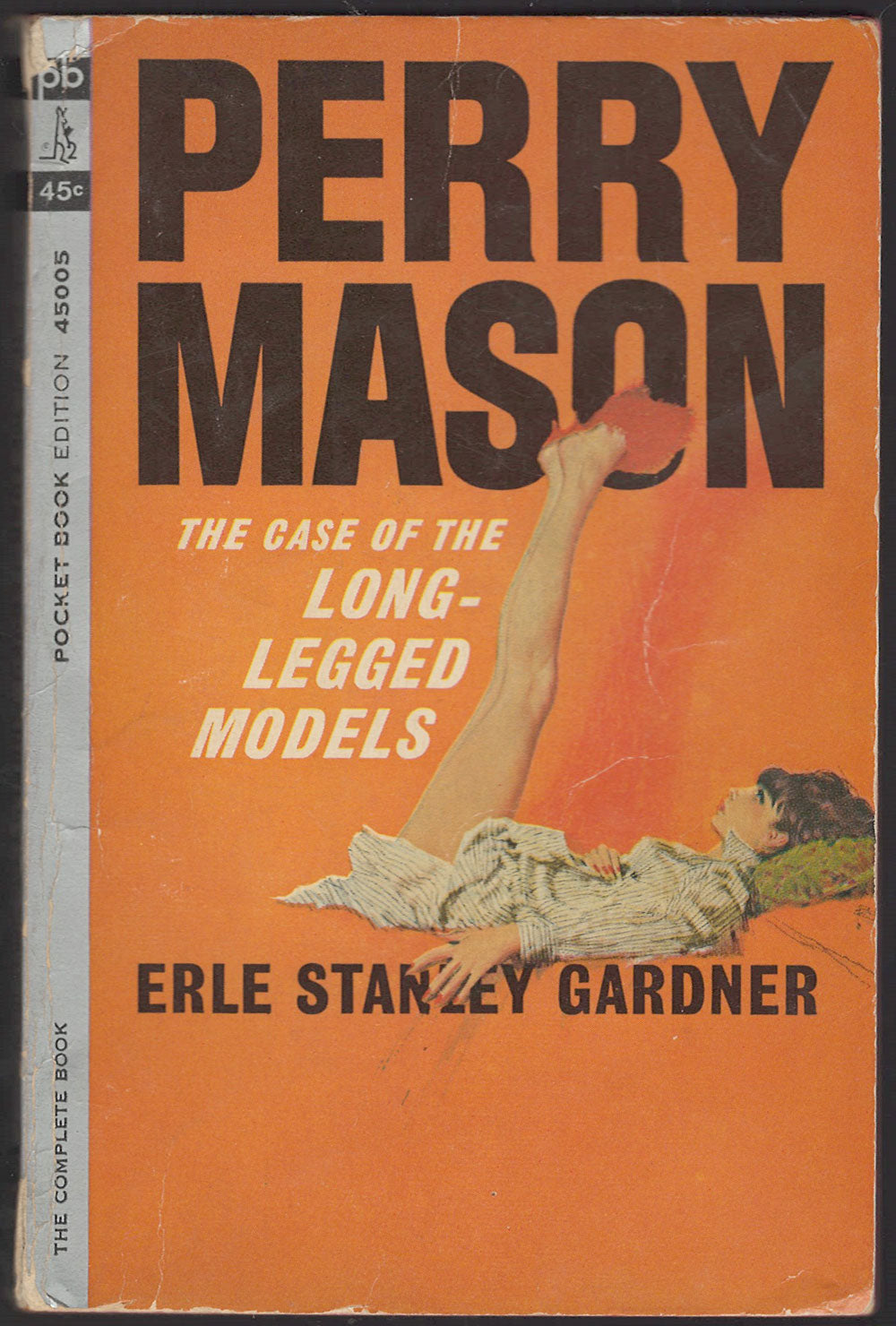 Front cover of Perry Mason: The Case of the Long-Legged Models by Erle Stanley Gardner with a woman laying on her back with her legs up.