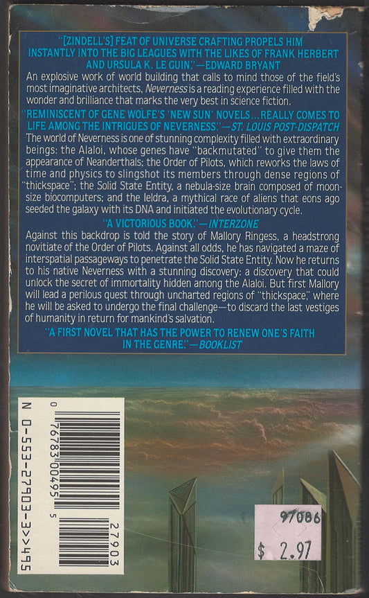Neverness by David Zindell back cover