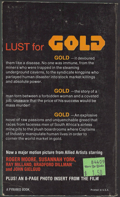 Gold by Wilbur Smith back cover