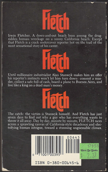 Fletch by Gregory McDonald back cover
