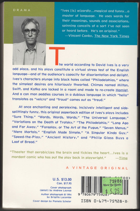 All in the Timing: Fourteen Plays by David Ives back cover