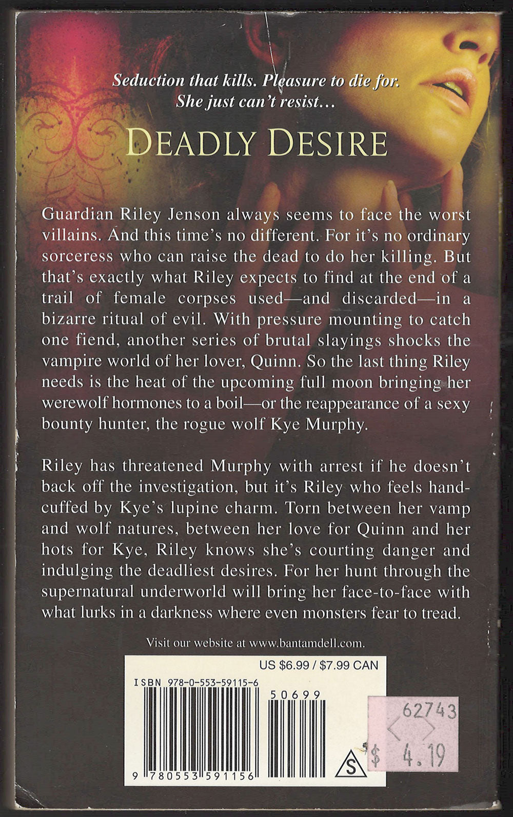 Deadly Desire by Keri Arthur back cover