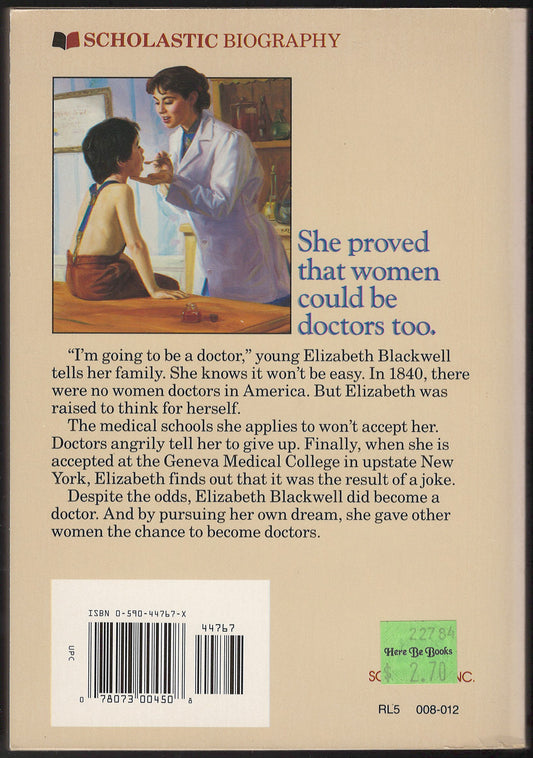 The First Woman Doctor by Rachel Baker back cover