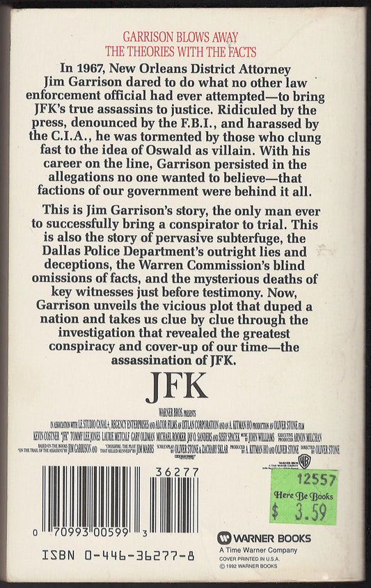 On the Trail of the Assassins by Jim Garrison back cover