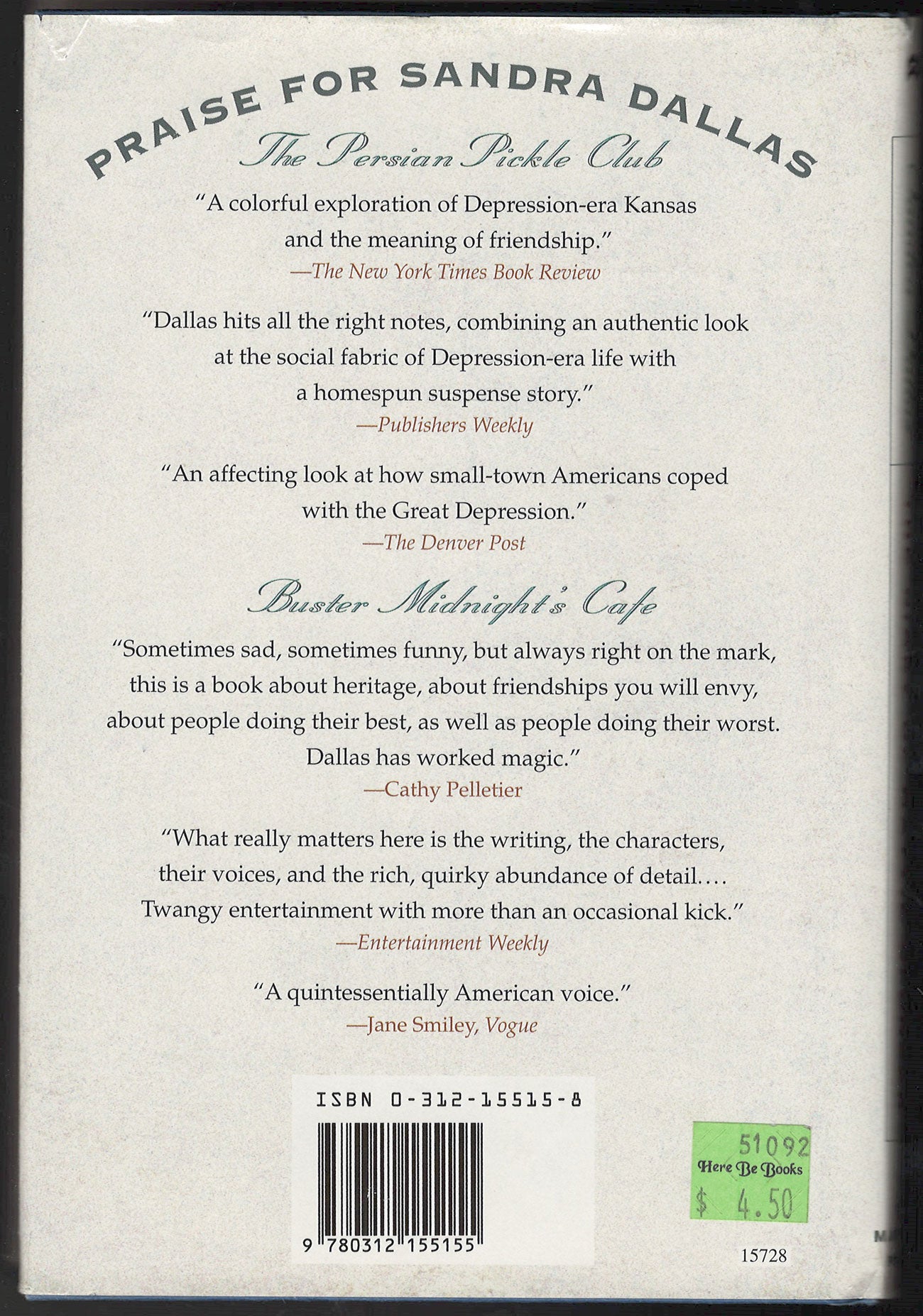 The Diary of Mattie Spenser by Sandra Dallas back cover