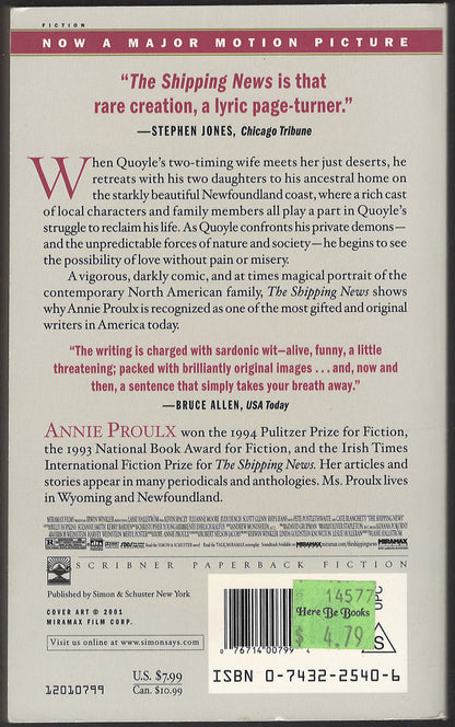 The Shipping News by Annie Proulx back cover