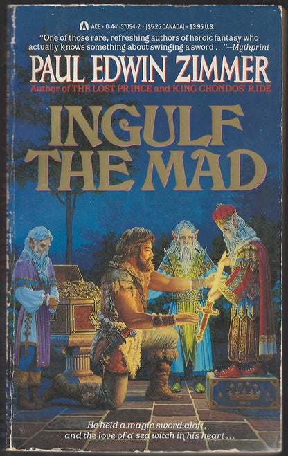 Front cover of Ingulf the Mad by Paul Edwin Zimmer with fantasy characters on a blue background
