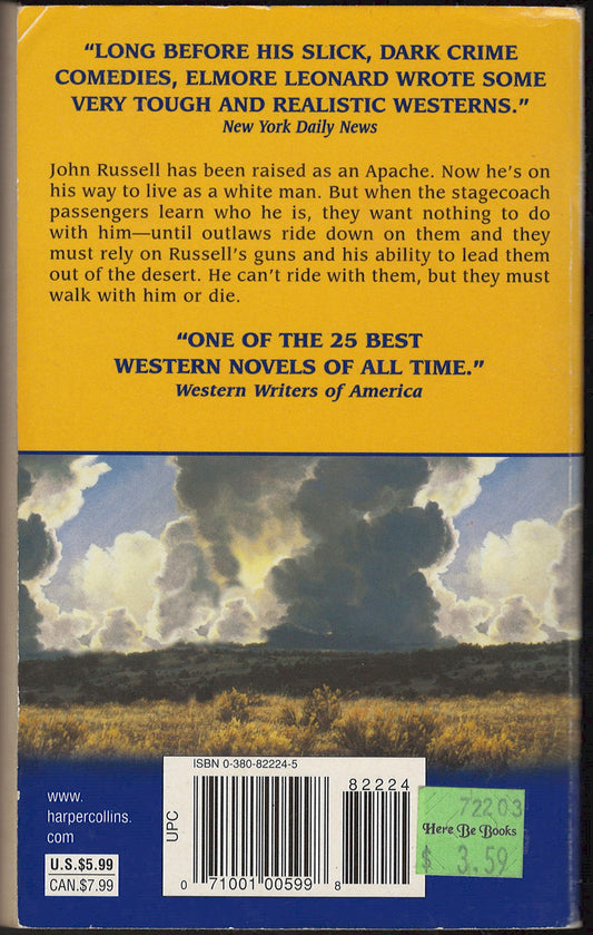 Hombre by Elmore Leonard back cover