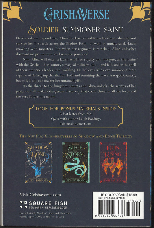 Shadow and Bone by Leigh Bardugo back cover