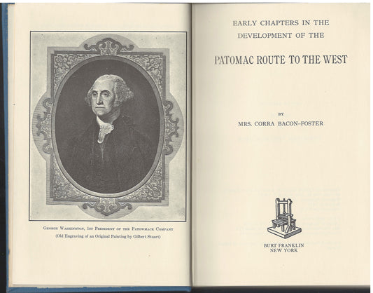 Early chapters in the development of the Patomac Route to the West title page