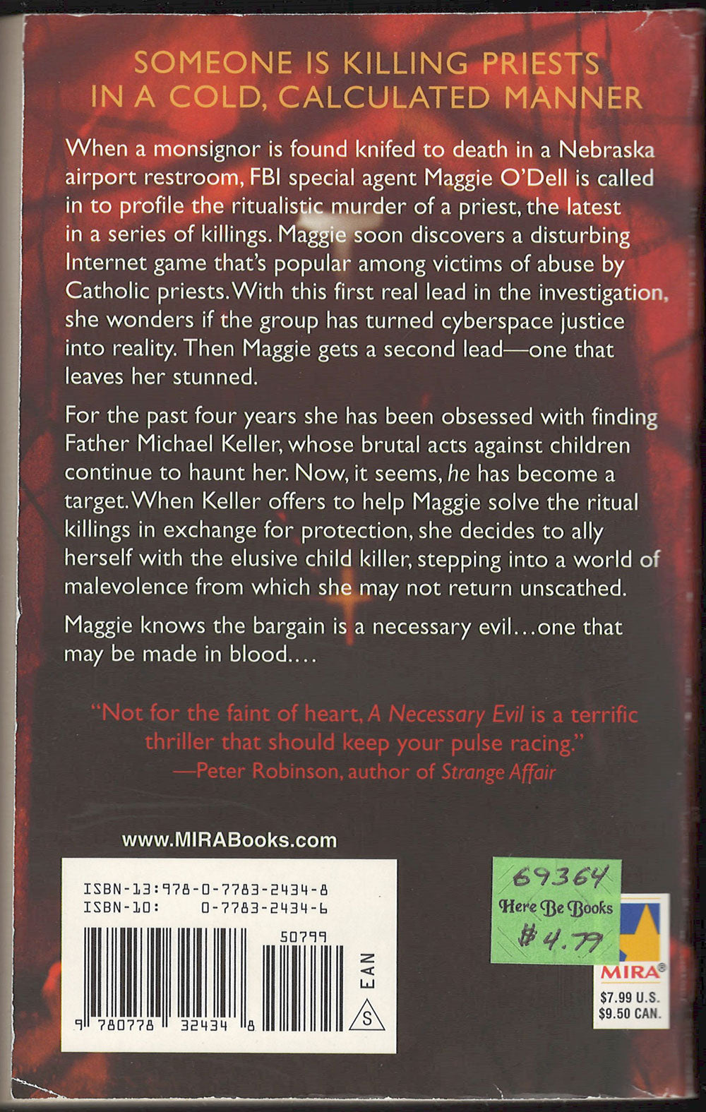 Necessary Evil by Alex Kava back cover