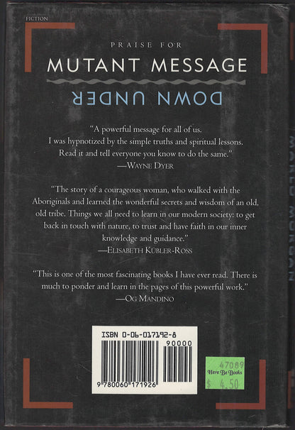 Mutant Message Down Under by Marlo Morgan back cover