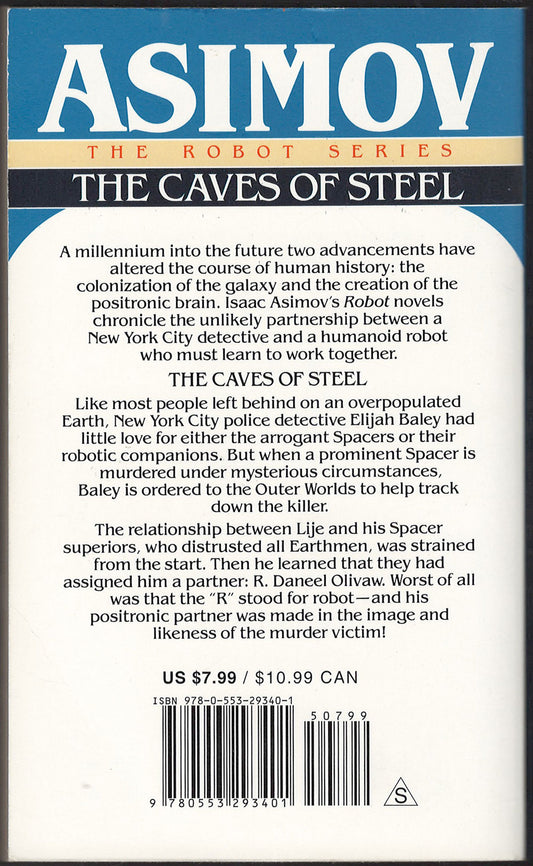 The Caves of Steel by Isaac Asimov back cover