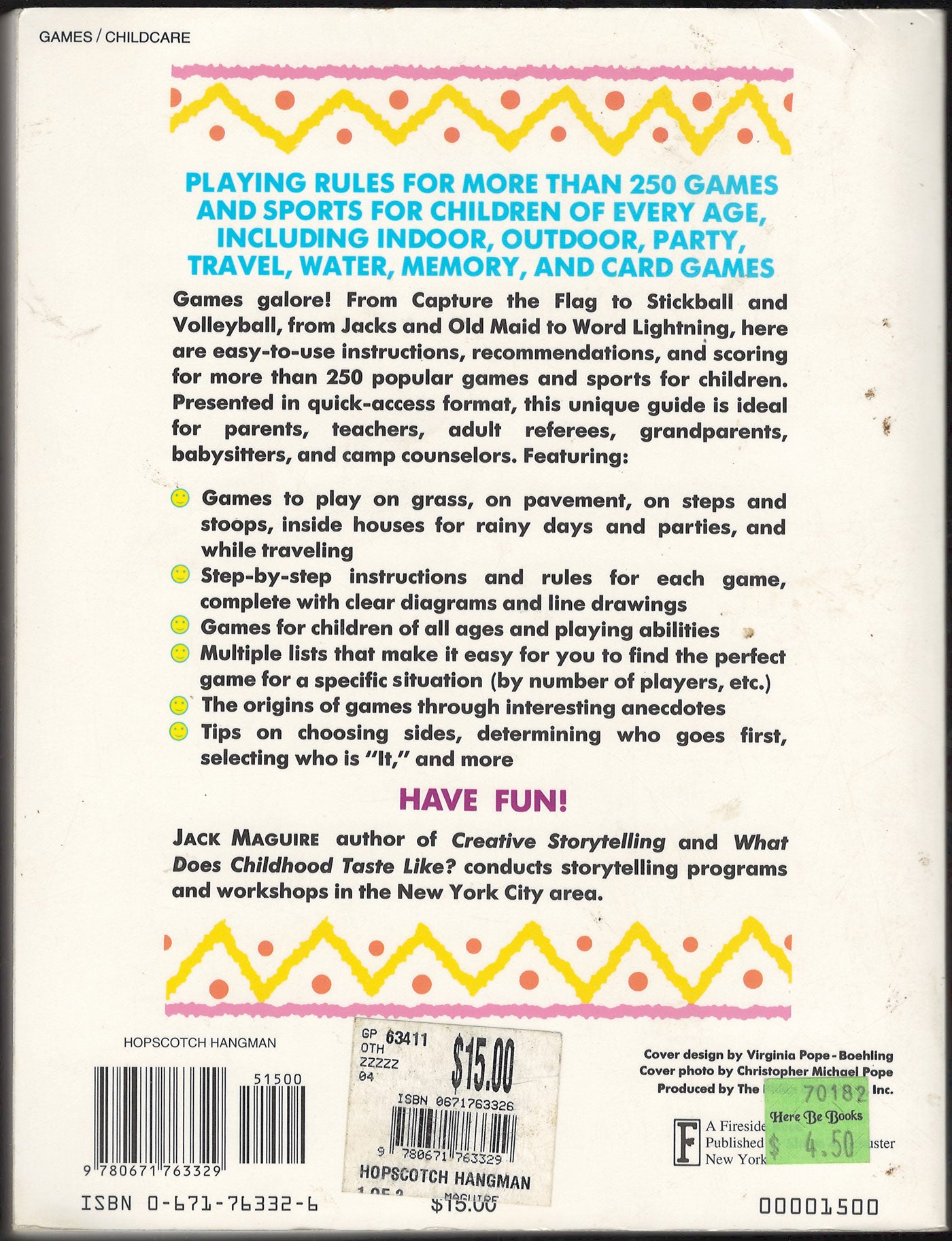 Hopscotch, Hangman, Hot Potato, & Ha Ha Ha A Rulebook of Children's Games back cover