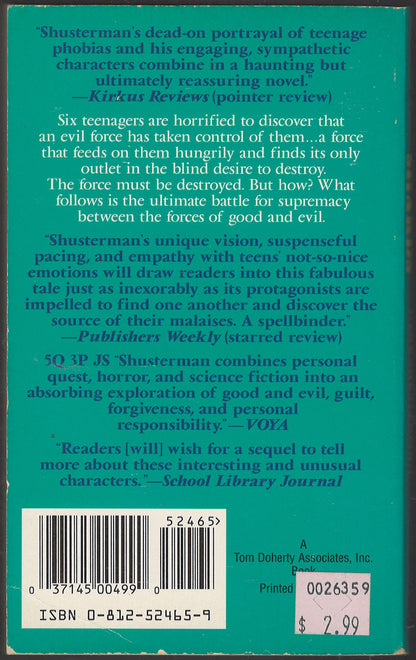 Scorpion Shards by Neal Shusterman back cover