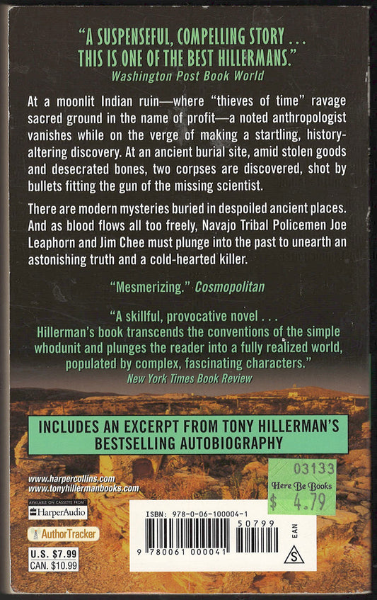 The Thief of Time by Tony Hillerman back cover