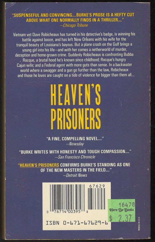 Heaven's Prisoners by James Lee Burke back cover