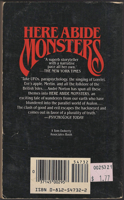 Here Abide Monsters by Andre Norton back cover