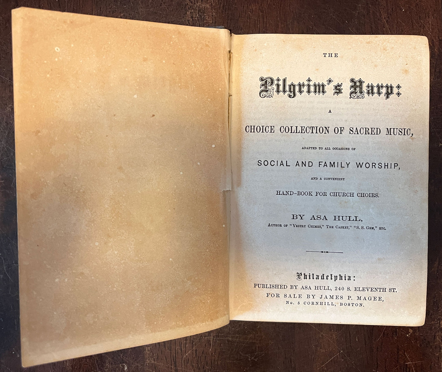 Pilgrim's Harp: A Choice Collection of Sacred Music by Asa Hull title page