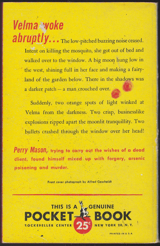 The Case of the Drowsy Mosquito by Erle Stanley Gardner back cover
