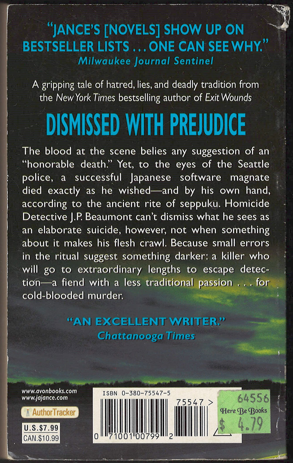 Dismissed With Prejudice by J. A. Jance back cover