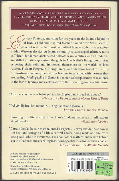 Reading Lolita in Tehran by Azar Nafisi back cover
