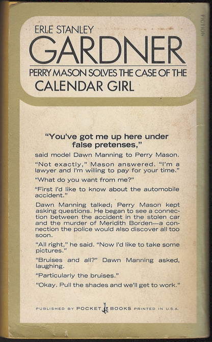 The Case of the Long-Legged Models by Erle Stanley Gardner back cover