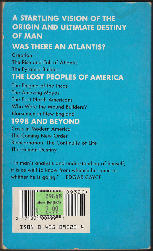Edgar Cayce's Story of the Origin and Destiny of Man by Lytle Robinson back cover
