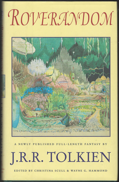 Front cover of Roverandom by J.R.R. Tolkien with a fantasy landscape illustration.