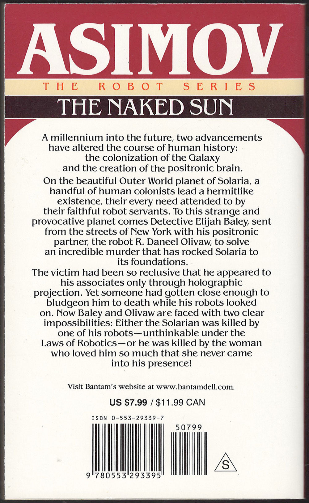 The Naked Sun by Isaac Asimov back cover