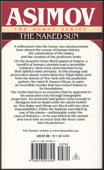 The Naked Sun by Isaac Asimov back cover