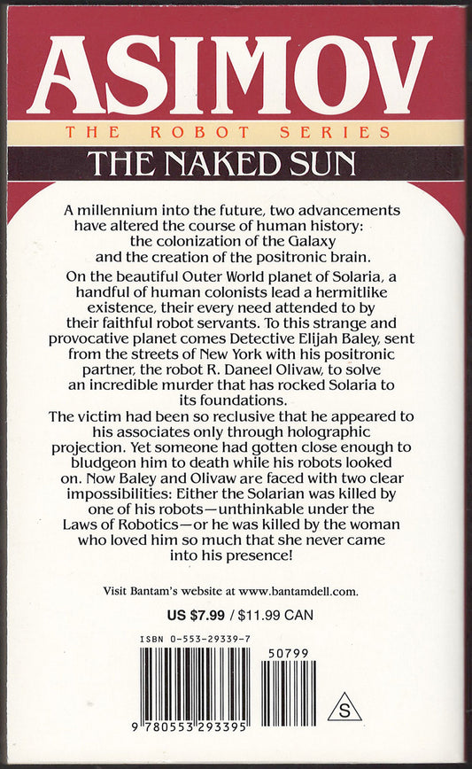 The Naked Sun by Isaac Asimov back cover