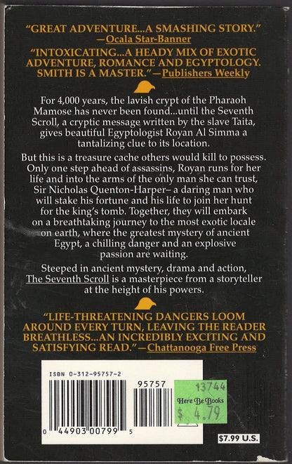The Seventh Scroll by Wilbur Smith back cover