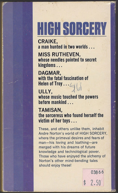 High Sorcery by Andre Norton back cover