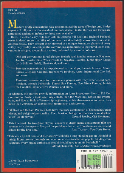 Modern Bridge Conventions by William Root and Richard Pavlicek back cover