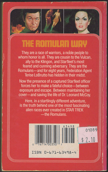 The Romulan Way by Diane Duane and Peter Morwood back cover