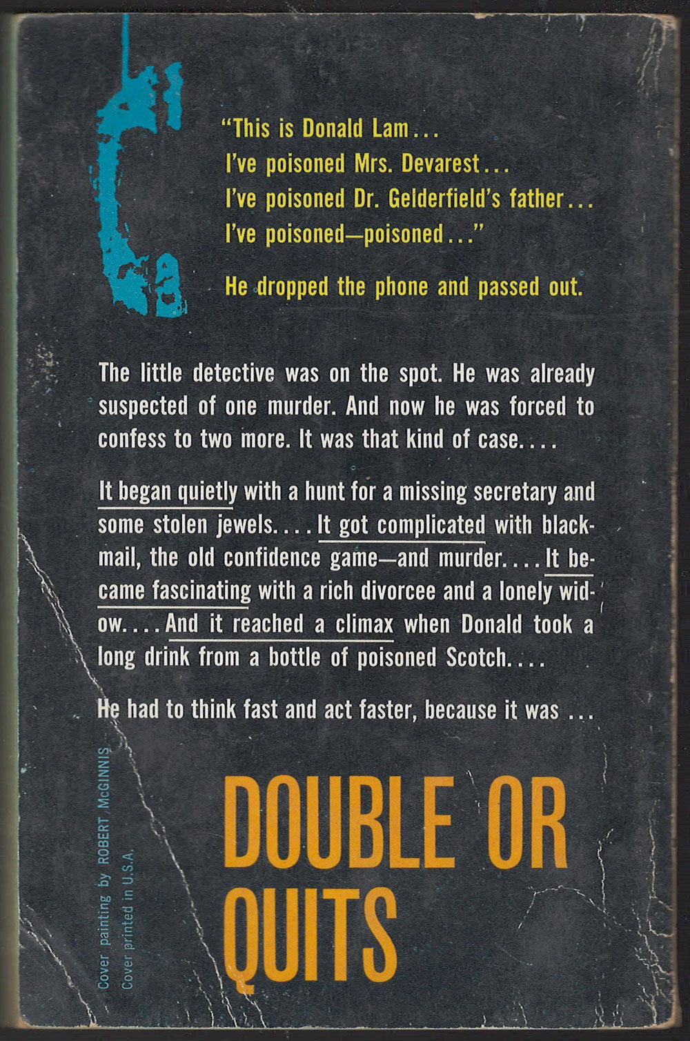 Double or Quits by A. A. Fair back cover