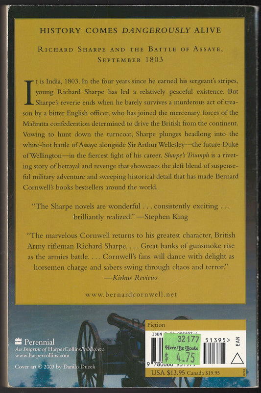 Sharpe's Triumph by Bernard Cornwell back cover