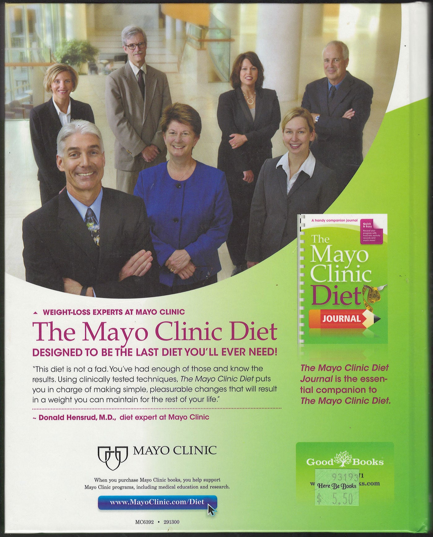 The Mayo Clinic Diet: Eat Well, Enjoy Life. Lose Weight back cover