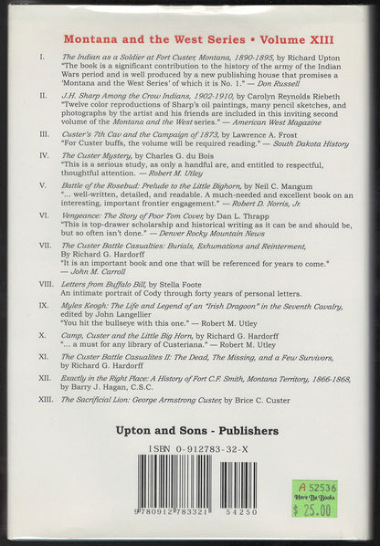 Sacrificial Lion : George Armstrong Custer back cover