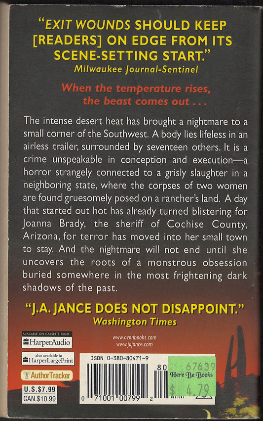 Exit Wounds by J. A. Jance back cover