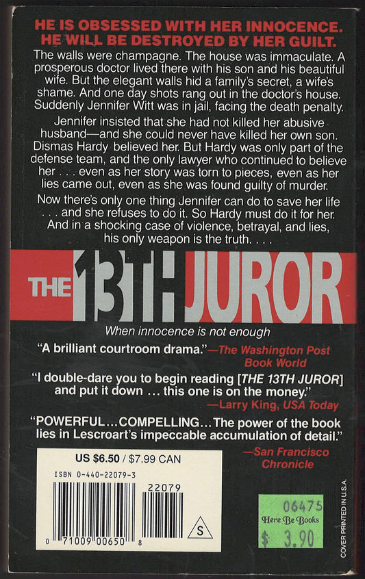 The 13th Juror by John Lescroart back cover