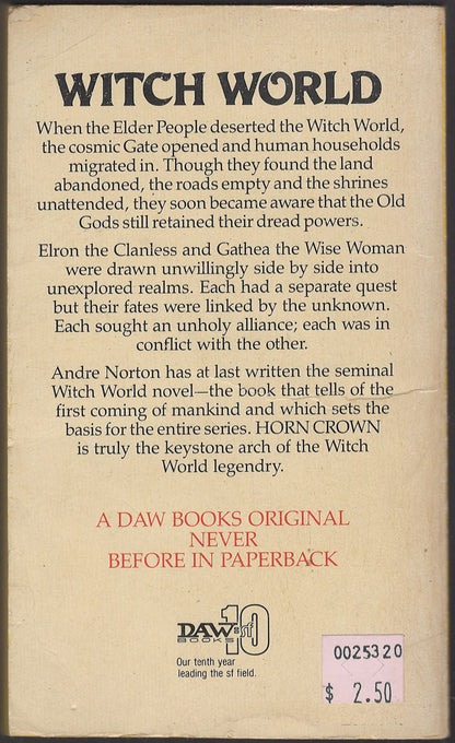Horn Crown by Andre Norton back cover