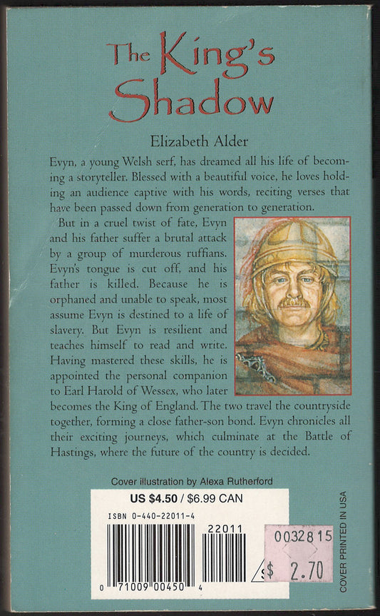 The King's Shadow by Elizabeth Alder back cover