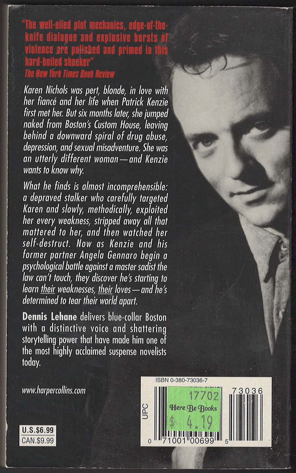 Prayers for Rain by Dennis Lehane back cover