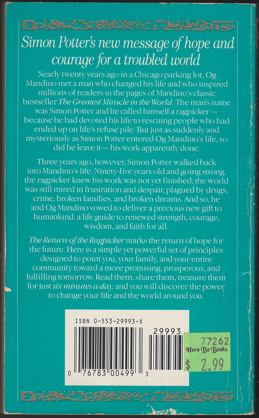 The Return of the Ragpicker by Og Mandino back cover