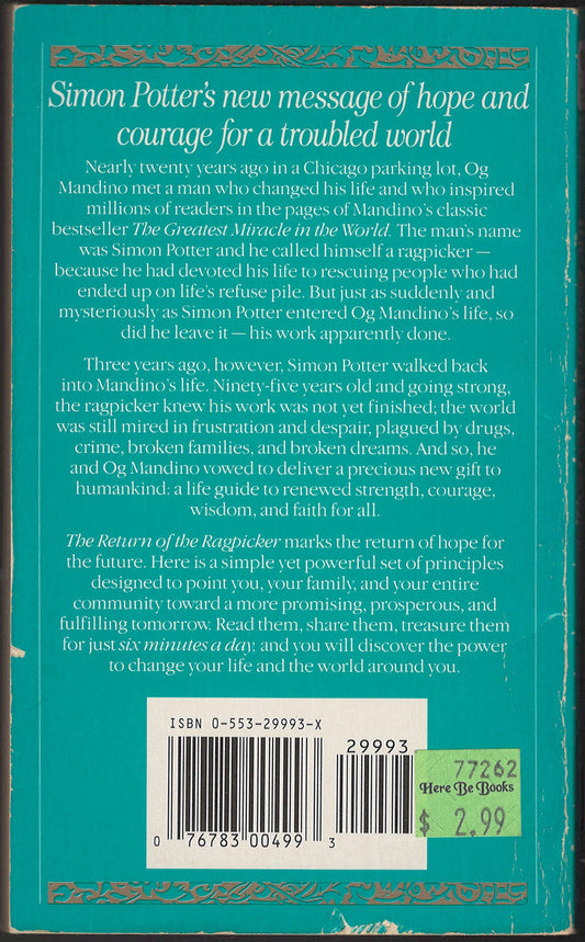 The Return of the Ragpicker by Og Mandino back cover